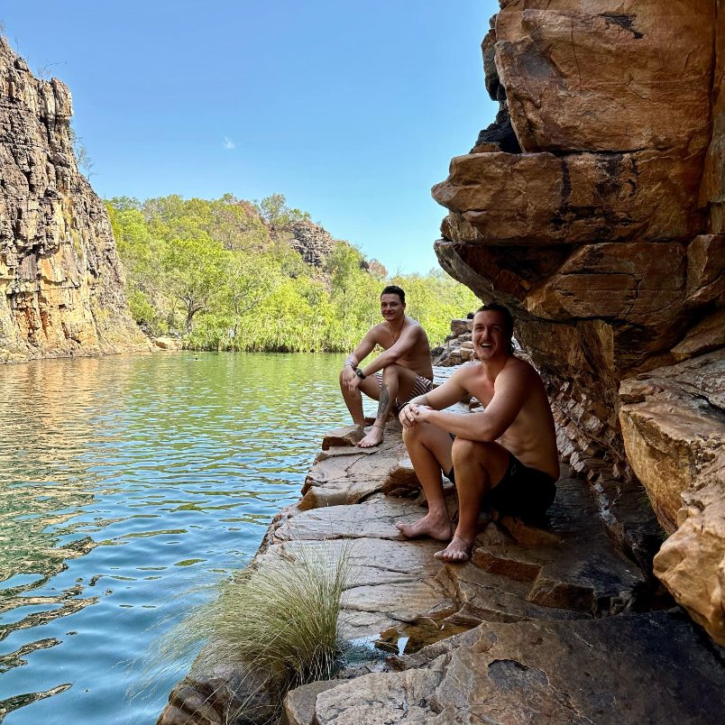 Relaxing-at-Buley-Rockhole-Litchfield-National-Park The falls flow year round, but are most spectacular during the wet season and start of the dry.