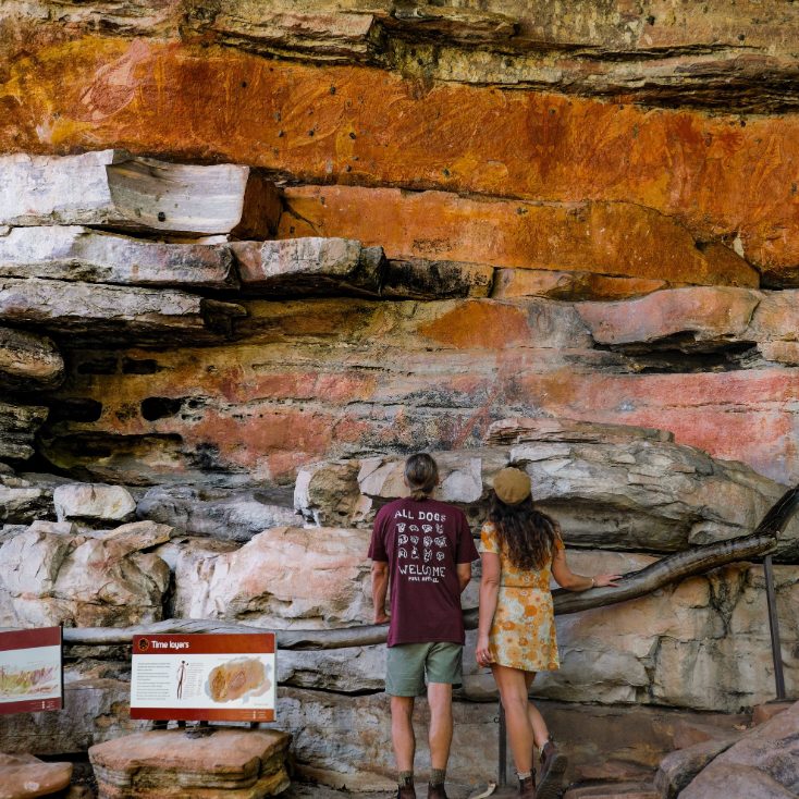 Rock-Art-at-Ubirr-3-day4wd tour The rock faces at Ubirr have been continuously painted and repainted since 40,000 BCE. Most paintings there were created about 2000 years ago.