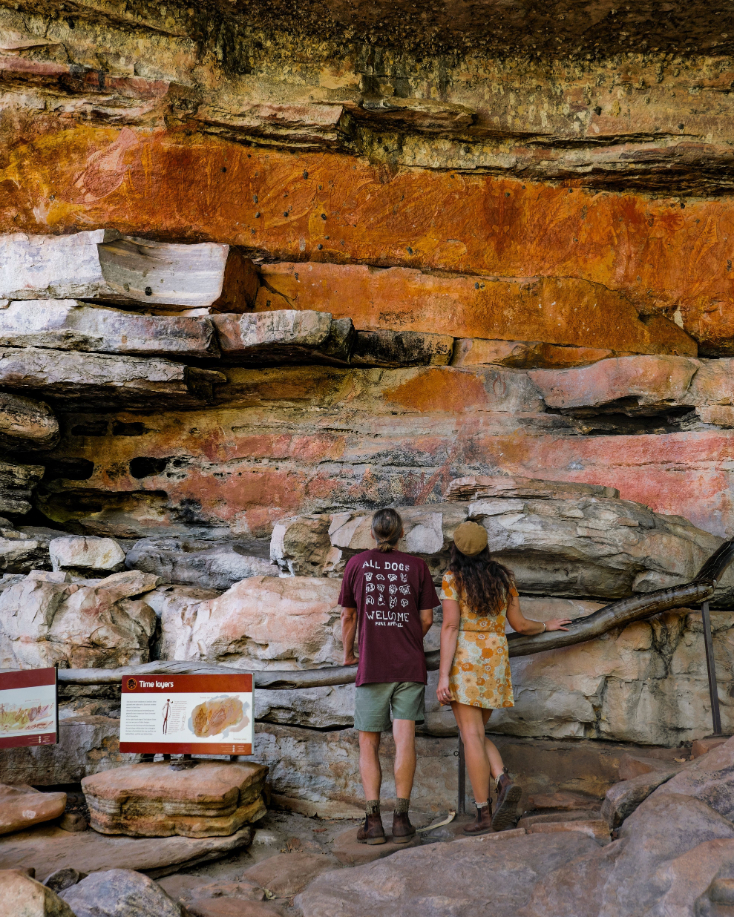 The rock faces at Ubirr have been continuously painted and repainted since 40,000 BCE. Most paintings there were created about 2000 years ago.